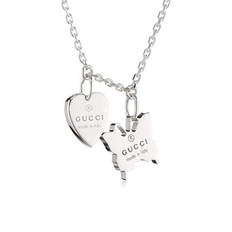 heart necklace with gucci trademark gold|gucci heart butterfly necklace.